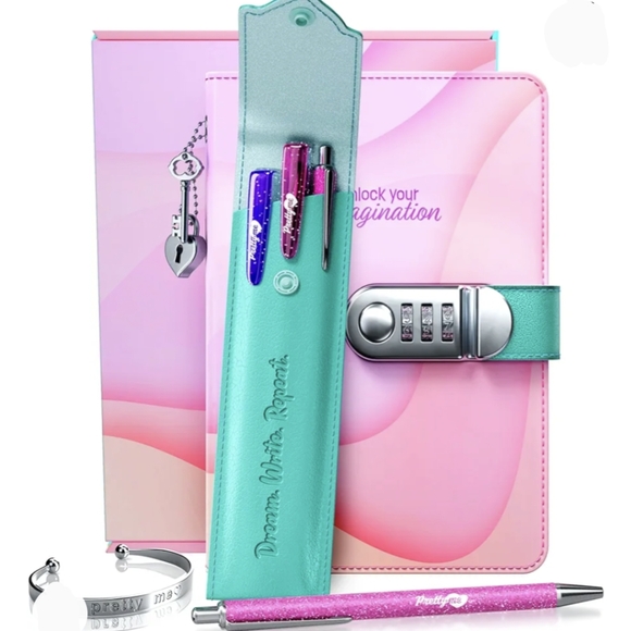 Secret Diary Set with Lock for Girls - Kids Locking Journal for Teens, Tweens - Picture 2 of 14